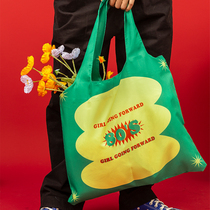 Left Salty Road Original Design American Foldable Environmentally Friendly Shopping Bag Portable Handbag Cashier Bag bag for small crowdsourced