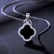 Jin Liufu S925 sterling silver clover necklace female niche temperament pendant choker birthday gift to girlfriend