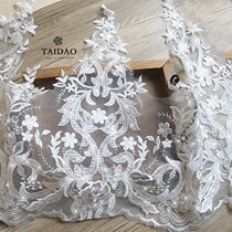 Taiwanese handmade European beauty sequins embroidered wide lace B10 wedding dress accessories lace NEW