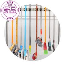 Toilet-style mop e-store punching frame stainless steel adhesive hook-free floor rack broom mop finisher