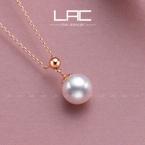 LAC strong light round Sea Pearl Girl 18K gold necklace