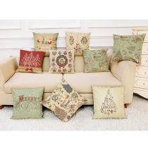  2018 new Christmas cotton and linen pillow cover car pillow sofa cushion Christmas gift pillow pillow