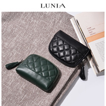 New fashion soft lambskin zipper coin wallet mini short style small fragrant wind diamond shell leather card bag women