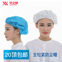 Xuan Zhixin work cap Electronic factory mens and womens mesh cap Food hygiene workshop work cap female dust cap white mesh cap