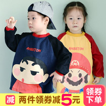 Childrens overcoat waterproof corduroy childrens anti-dressing men and women childrens painting clothes Autumn and winter baby bibs dinner clothes