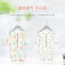 Summer baby conjoined clothes long sleeve cotton climbing clothing spring summer baby thin newborn boneless air conditioning pajamas autumn