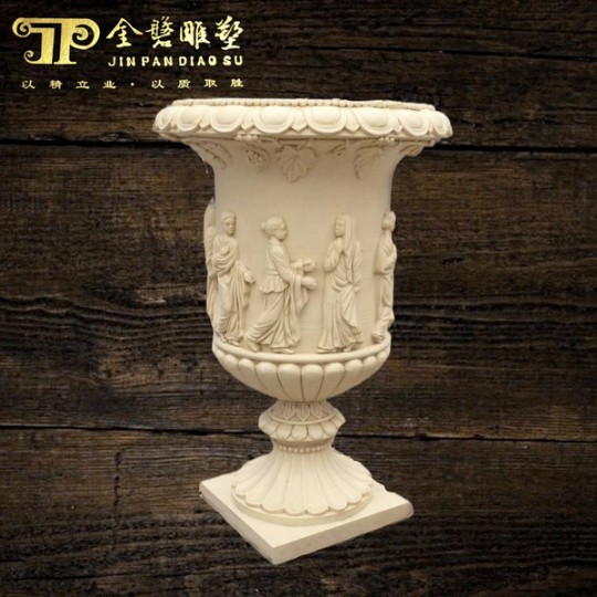 Eurostyle flower pot figures flower pots sandstone artificial stone glass fiber sculpture Party government campus culture and sculpture cultural stone