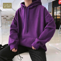 Spring fat Korean version of the trend dress Hong Kong style boy loose coat plus fat plus size coat mens solid color pullover