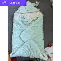 Foreign trade of the original single autumn and winter newborn infants plus velvet thickening quilted hooded be hold baby out be hold small quilt