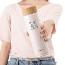 Liyang fresh wood grain thermos cup female confession couple cup double insulation and cold 304 stainless steel new product