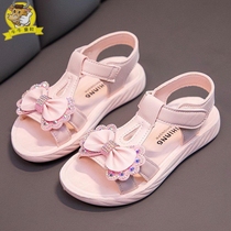 Girls sandals 2021 new style little girl fashion sequined princess shoes summer soft bottom beach shoes children sandals women