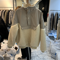 APM Korea Dongdaemun mens thickened lamb wool cotton coat trend Korean version pullover loose stitching jacket