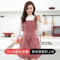 Korean version of cotton work apron kitchen home waterproof cute Japanese fashion women's oil-proof waist princess skirt summer