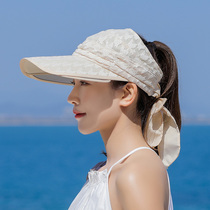 Sun hat lady sun protection UV face cover hat summer Korean fashion wild lace sun hat