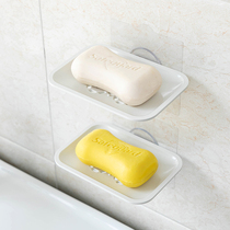 Creative Soap Box Suction Cup Wall-mounted Drain Free Punching Laundry Soap Case Toilet Cute Soap Rack Fragrant Hood Case