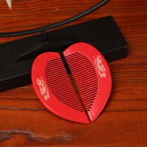 Wedding red pair comb pair bride dowry heart-shaped couple wooden comb woman dowry plastic comb wedding supplies