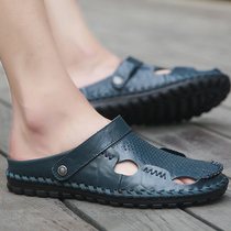 Summer sandals men leather beach shoes men bakoo and Korean version of trend mens leather sandals and slippers mens shoes