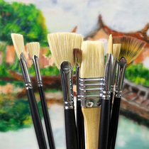 Oil brush pig Mane fan type pen nylon fishtail Pen Hook Hook pen Phoenix scraper No. 15 pointed Dapeng oil painting with brush flat head No. 4 pen No. 2 plate brush oil painting pen