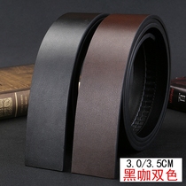 Pure first layer cowhide mens leather without head automatic buckle belt strip Do not headband Body soft face headless pants waist belt