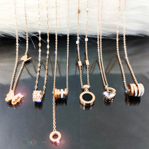 Titanium Steel Necklace Woman Small Brute Waist Lock Bone Neck Chain Small Crowd Design Sensation Brief Temperament Mesh Red Butterfly Pendant New Tide