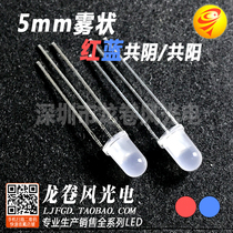 F5 red and blue fog Yin common Yang led led lamp beads 5mm red and blue two color bright matte