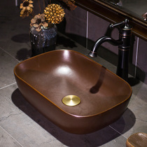 Podium coffee colour metallic glazed antique artist with washbasin ceramic washbasin toilet washing table basin