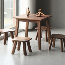  North American black walnut log sides Nordic full solid wood corners Simple Japanese small square table Modern telephone table