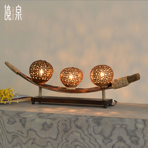 Border Spring Southeast Asia imported Thai pure handmade original ecological coconut shell decoration table lamp living room bedroom bedside decoration
