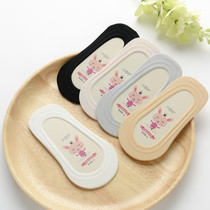 Childrens socks spring and autumn thin boat Socks cotton spring summer thin shallow anti-ice silk invisible silicone girl Autumn