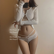 Rich Dragon Japanese Department Ice Silk thread Zheng warp Sexy Hollowed-out Triangle Pants Pure Cotton Crotch Comfort Low Waist Strap