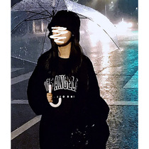 ins Super fire cec black sweater female 2021 autumn and winter Korean version of waitmore tide loose coat long sleeve clothes