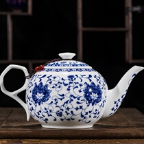 teapot ceramic single pot large number tea set with tea with tea for tea with large capacity bubble teapot green flower porcelain Jingdezhen