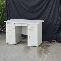 Thickened iron table drawer computer desk steel staff desk staff workbench pure iron reinforced desk iron desk
