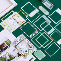 Language leisure fresh border hand account sticker bag creative cute photo frame INS hand account diary decorative cardboard stickers