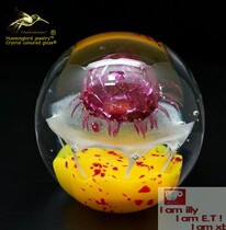 Exquisite bookcase bookshelf glazed decoration car head crystal ball ornaments medium yellow series manager recommended