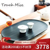 TOUCH MISS Stone tea tray simple tea set tray Emperor Jade simple high-end drainage home guest tea table