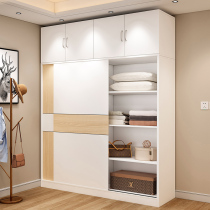 Sliding door wardrobe Simple modern economical assembly solid wood 2-door sliding door bedroom overall household large wardrobe