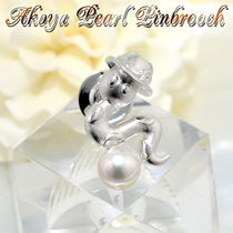 Snake pearl brooch white 7 0-7 5mm BBB sterling silver mens wedding dress female simple
