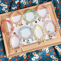 South Korea Ins Summer New Children Color Crystal Drop Oil Cartoon Bracelet Pearl Bracelet Girl Bracelet Accessories