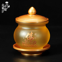 Taiwan glass water supply cup for cup pure copper for Buddha cup household water purification cup for Buddha water cup lotus holy water cup ornaments