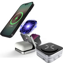 Green Thyme Triple applies Apple Magsafe magnetic suction wireless charger folding bracket applies Apple 15iPhone14 phone headphone WATCH Ultra S8 Ai