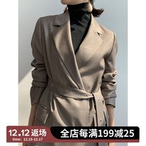 Jasmine trench coat women long 2021 early autumn new waist suit jacket temperament British wind coat