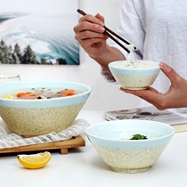 Doukasa bowl ceramic creative beef noodle bowl household soup bowl salad rice bowl Japanese style hipster personality horn Bowl