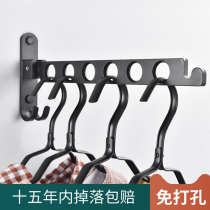Non-hole folding invisible drying rack wall-mounted single pole simple clothes bar household balcony indoor drying artifact