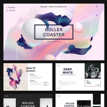 (Dark White) Roller Coaster pp t fashion simple enterprise company introduction promotion Template