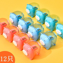 Del pen knife cartoon pig pencil sharpener 0557 primary school students with children kindergarten simple pen planing pen sharpener cute small plastic metal pen holder manual Xiao pencil knife