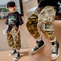 2022 Autumn New Boys Overalls Middle and Big Boys Autumn Childrens Camouflage Casual Long Pants Autumn Dress Western Style