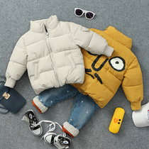 Winter new childrens cotton coat boys and girls quilted padded coat zhong xiao tong warm cotton-padded jacket-music of the tide