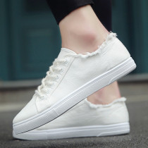  2021 new summer mens shoes Korean version of the trend all-match casual breathable cloth shoes white canvas shoes white shoes tide shoes