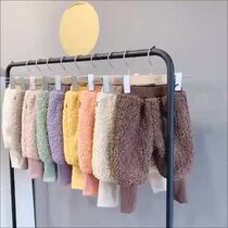 Baby lamb wool pants Childrens winter radish pants Childrens autumn and winter velvet thickened baby cotton pants for girls